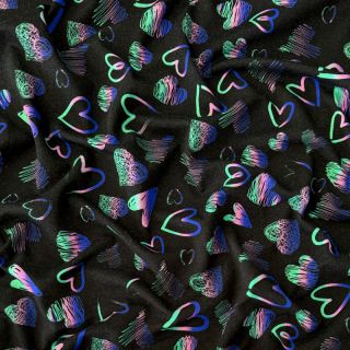 Tricot Hearts black digital print