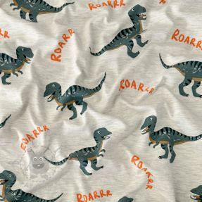 Tricot Dinosaurs ecru melange