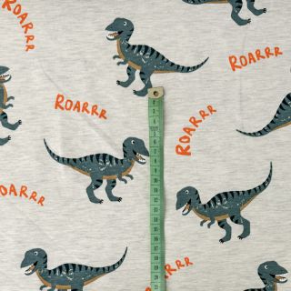 Tricot Dinosaurs ecru melange