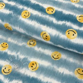 Mușelină Happy faces jeans digital print