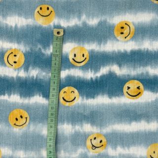 Mușelină Happy faces jeans digital print