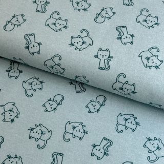 Țesătură din bumbac FLANNEL Cats mint