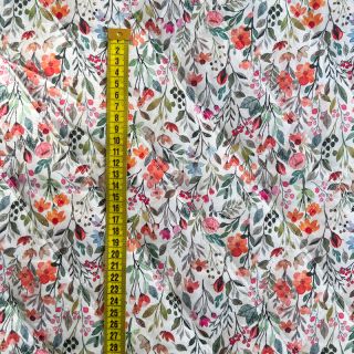 Material textil matlasat Flower meadow digital print