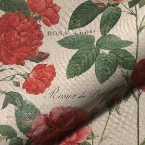 Țesătură decorativă Linenlook premium Vintage Rose Garden digital print