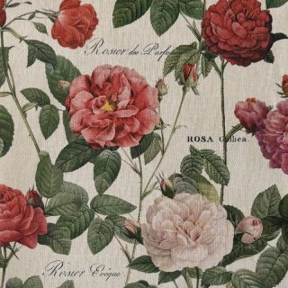 Țesătură decorativă Linenlook premium Vintage Rose Garden digital print