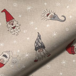 Țesătură decorativă Linenlook Tomte Happy Faces