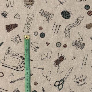 Țesătură decorativă Linenlook Sewing Doodle Craft