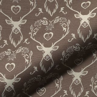 Țesătură decorativă jacquard DOUBLE FACE Landhaus Deer Heart taupe