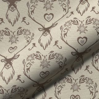 Țesătură decorativă jacquard DOUBLE FACE Landhaus Deer Heart taupe