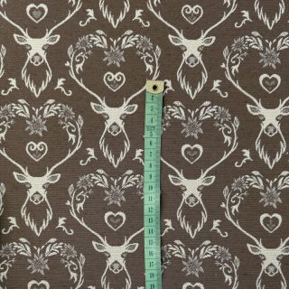 Țesătură decorativă jacquard DOUBLE FACE Landhaus Deer Heart taupe