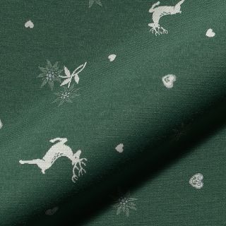 Țesătură decorativă jacquard DOUBLE FACE Landhaus Mixed Icon forest green