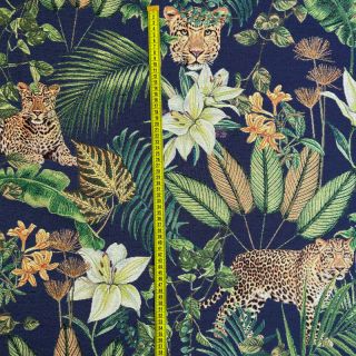 Țesătură decorativă GOBELIN PREMIUM Leopard Leaf Jungle