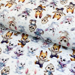 Tricot Snow animals design C digital print