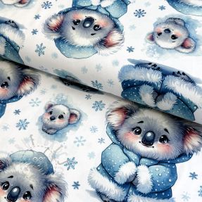 Tricot Snow animals design A digital print