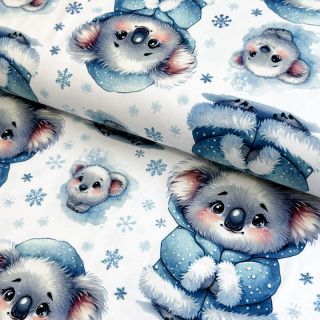 Tricot Snow animals design A digital print