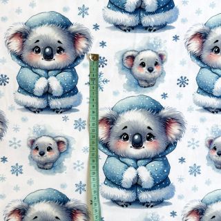 Tricot Snow animals design A digital print