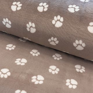 Wellness Fleece Dog paw beige