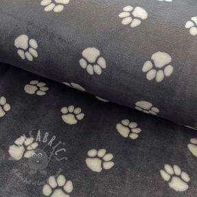 Wellness Fleece Dog paw dark grey