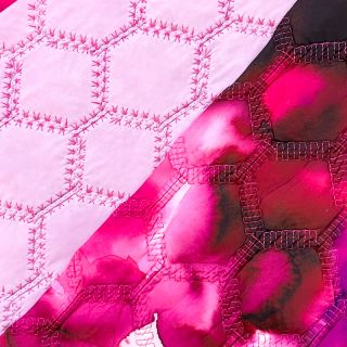 Material textil matlasat Aquarel nature gradini pink