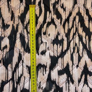 Material textil matlasat Blurry Ikat black