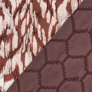 Material textil matlasat Blurry Ikat brown