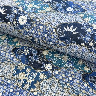 Țesătură decorativă jacquard Nuage allover bleu