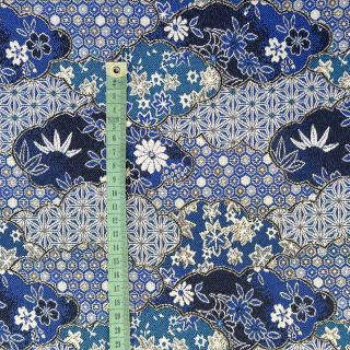 Țesătură decorativă jacquard Nuage allover bleu