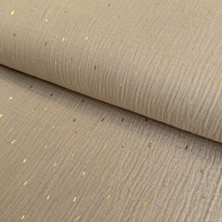 Mușelină Foil stripes beige/gold