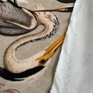 Țesătură decorativă VELVET Heron bird camel