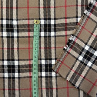 Tartan check camel