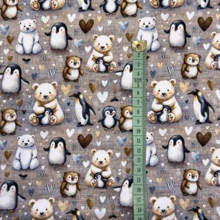 Tricot Pingu and friends design C digital print