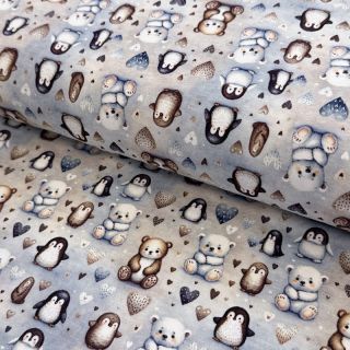 Tricot Pingu and friends design B digital print