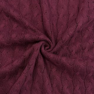 Țesătura tricotata Jacquard CABLE bordeaux