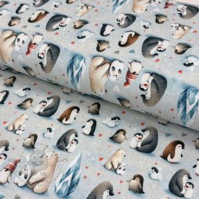 Tricot Penguins and Bears design G digital print