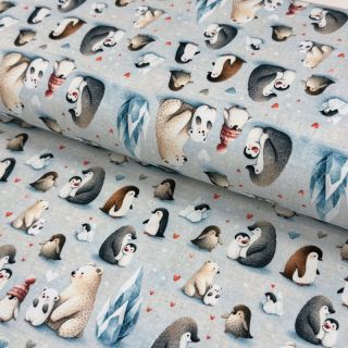 Tricot Penguins and Bears design G digital print