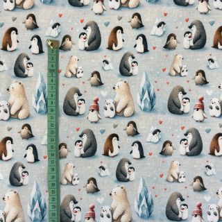 Tricot Penguins and Bears design G digital print