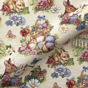 Țesătură decorativă GOBELIN PREMIUM Blossom Bunny Garden