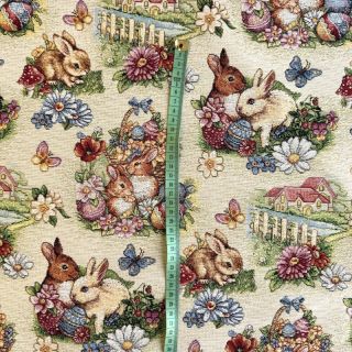 Țesătură decorativă GOBELIN PREMIUM Blossom Bunny Garden