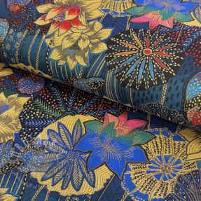 Țesătură decorativă jacquard Opium allover bleu