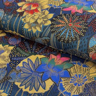 Țesătură decorativă jacquard Opium allover bleu