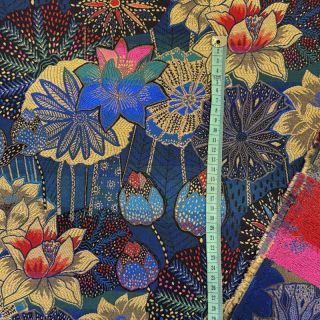 Țesătură decorativă jacquard Opium allover bleu