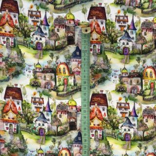 Tricot Little Village multi digital print