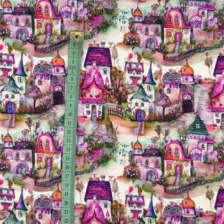 Tricot Little Village pink digital print