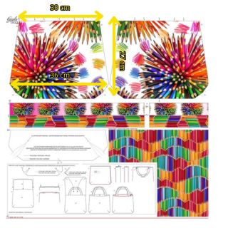 Țesătură decorativă KIDS BAG Pencil explosion panel