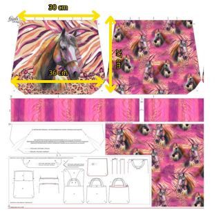 Țesătură decorativă KIDS BAG Fancy Horses panel