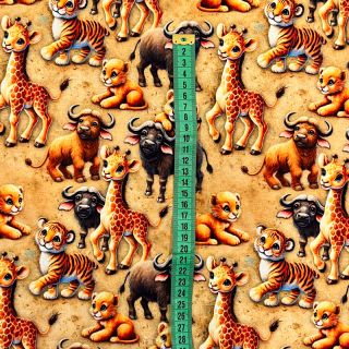 Tricot Safari friends design A digital print