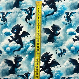 Tricot Cute dragons design C digital print