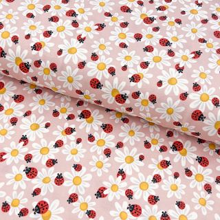 Tricot Baby Ladybug rose digital print