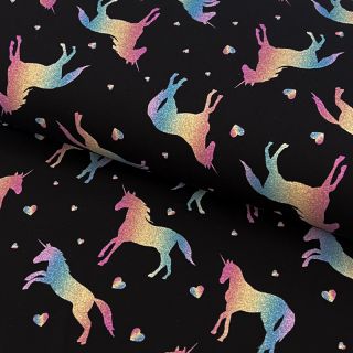 Tricot Unicorns parade black digital print