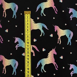 Tricot Unicorns parade black digital print